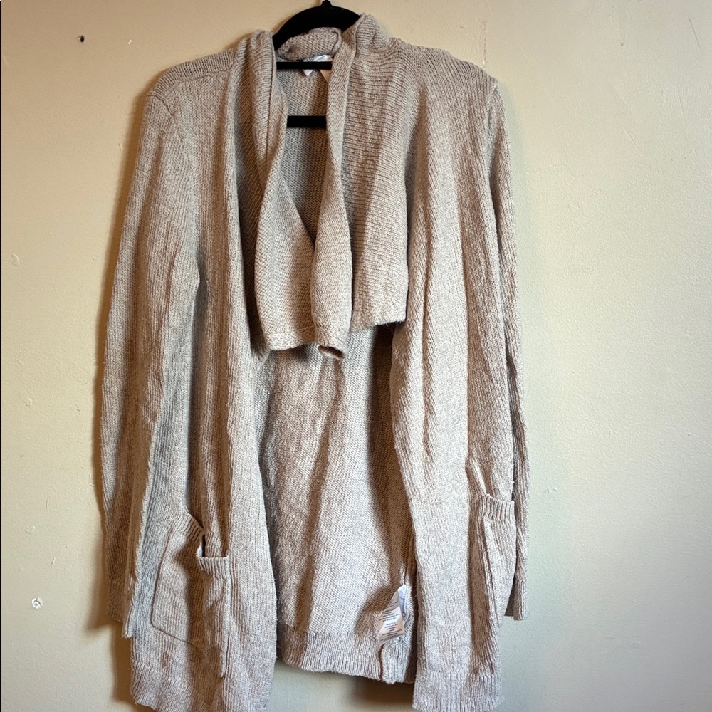 Motherhood Maternity Beige Open-Front Cardigan